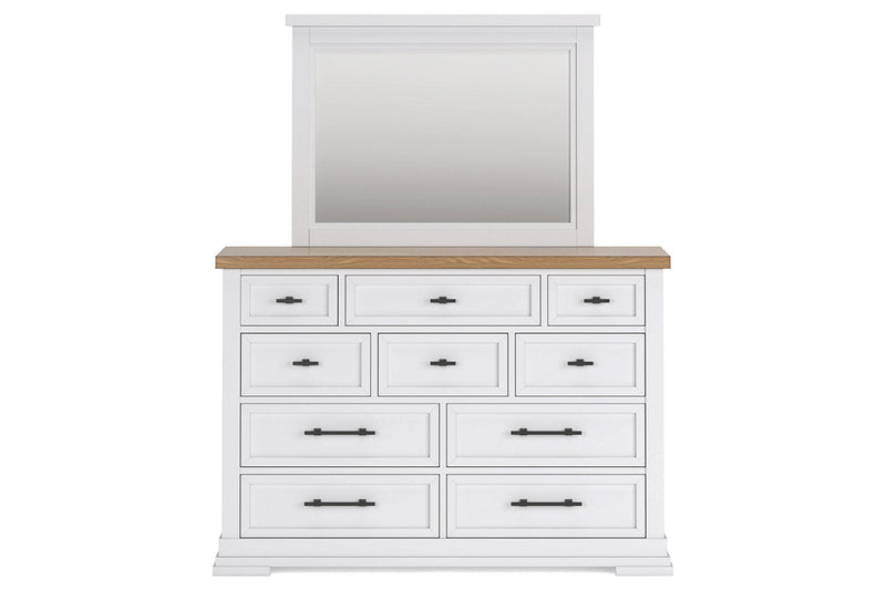Ashbryn White/Natural Dresser and Mirror -  Ashley - Lara Furniture