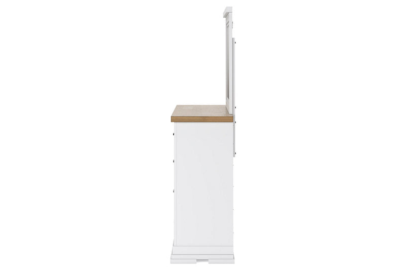 Ashbryn White/Natural Dresser and Mirror -  Ashley - Lara Furniture