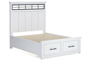 Ashbryn White/Natural Queen Platform Storage Bed -  Ashley - Lara Furniture