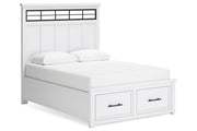 Ashbryn White/Natural Queen Platform Storage Bed -  Ashley - Lara Furniture