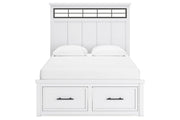 Ashbryn White/Natural Queen Platform Storage Bed -  Ashley - Lara Furniture