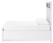 Ashbryn Queen Panel Storage Bed, Dresser and Mirror in White/Natural from Ashley - Lara Furniture