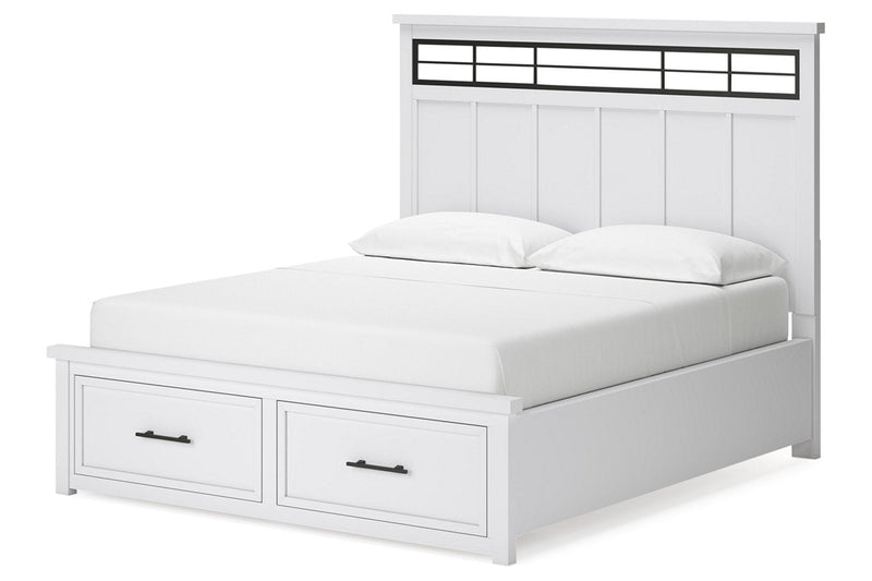 Ashbryn White/Natural Panel Storage Bedroom Set from Ashley - Lara Furniture