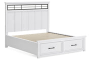 Ashbryn White/Natural Panel Storage Bedroom Set from Ashley - Lara Furniture