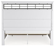 Ashbryn California King Panel Storage Bed, Dresser and Mirror in White/Natural from Ashley - Lara Furniture