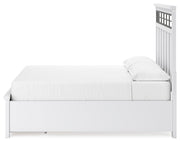 Ashbryn California King Panel Storage Bed, Dresser and Mirror in White/Natural from Ashley - Lara Furniture