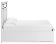 Ashbryn California King Panel Storage Bed, Dresser and Mirror in White/Natural from Ashley - Lara Furniture