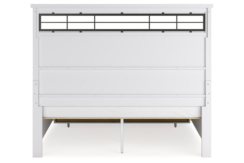 Ashbryn White/Natural King Panel Storage Bed from Ashley - Lara Furniture