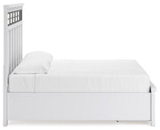 Ashbryn King Panel Storage Bed, Dresser and Mirror in White/Natural from Ashley - Lara Furniture