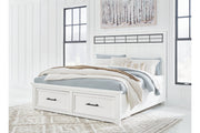 Ashbryn White/Natural Panel Storage Bedroom Set from Ashley - Lara Furniture