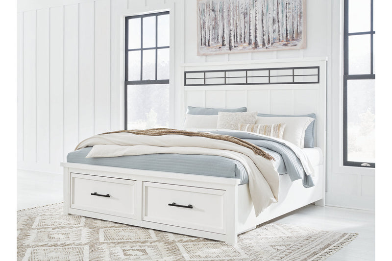 Ashbryn White/Natural Panel Storage Bedroom Set from Ashley - Lara Furniture