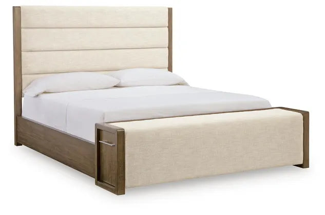 Marxmore Brown King Upholstered Storage Bed
