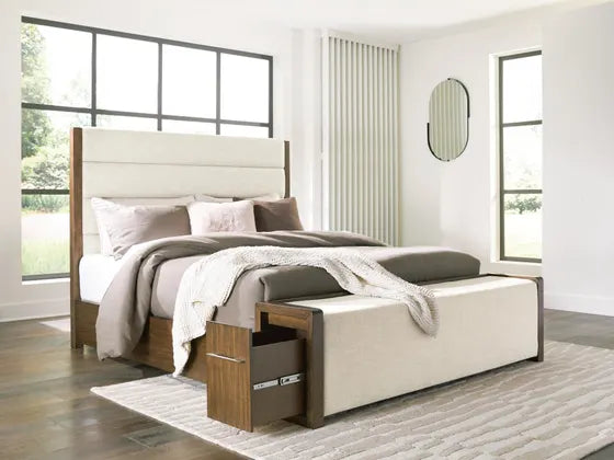 Marxmore Brown Queen Upholstered Storage Bed