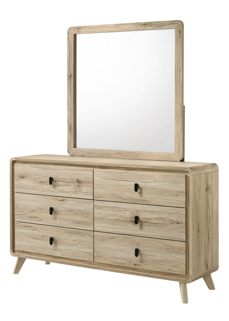 Dawson Light Wood Bedroom Mirror (Mirror Only) from Crown Mark - Lara Furniture