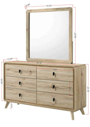 Dawson Light Wood Bedroom Mirror (Mirror Only) from Crown Mark - Lara Furniture