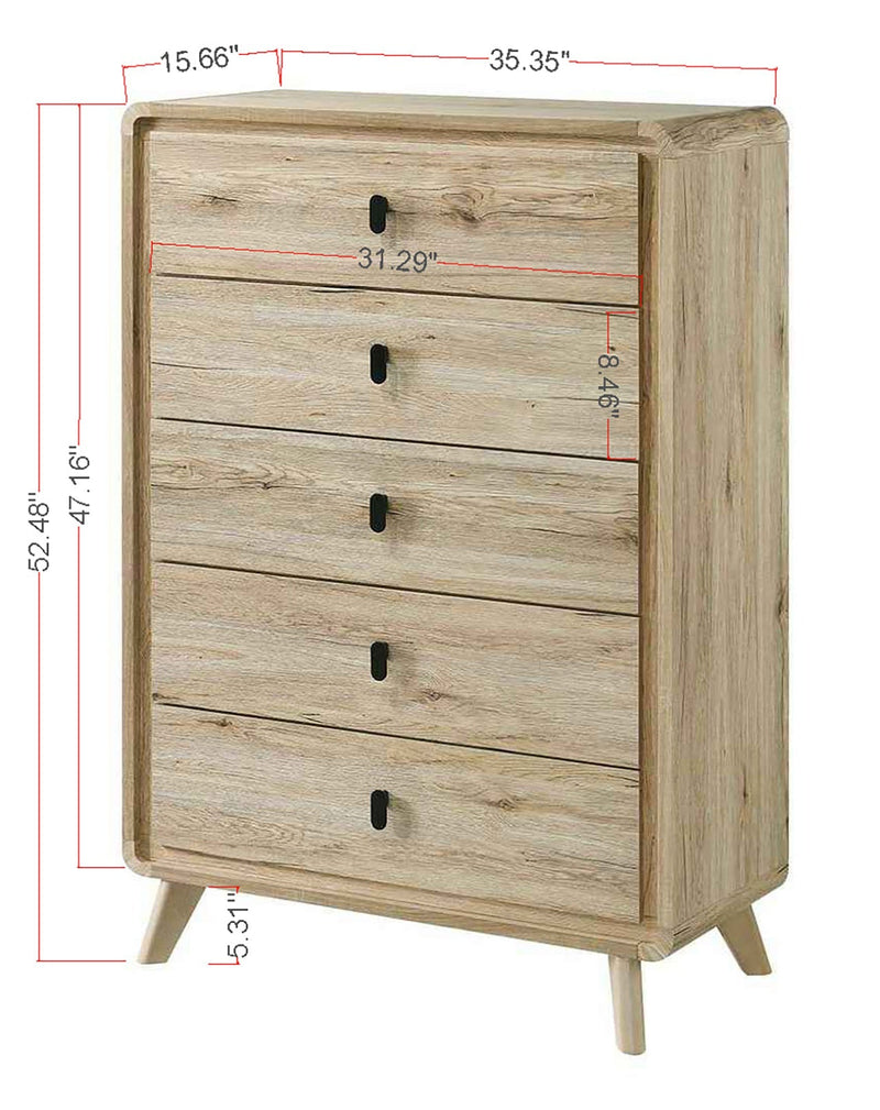 Dawson Light Wood Panel Bedroom Set from Crown Mark - Lara Furniture