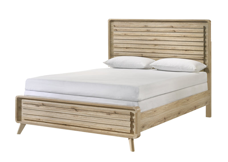 Dawson Light Wood King Panel Bed from Crown Mark - Lara Furniture