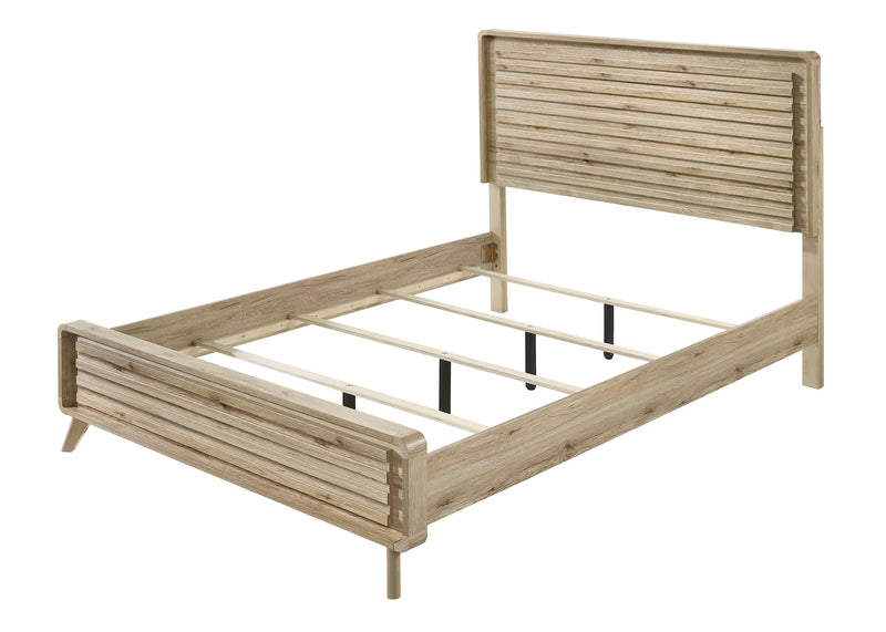 Dawson Light Wood King Panel Bed from Crown Mark - Lara Furniture