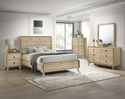 Dawson Light Wood King Panel Bed from Crown Mark - Lara Furniture