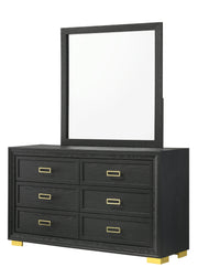 Pepe Black/Gold Panel Upholstered Bedroom Set - Lara FurnitureBedroom Set