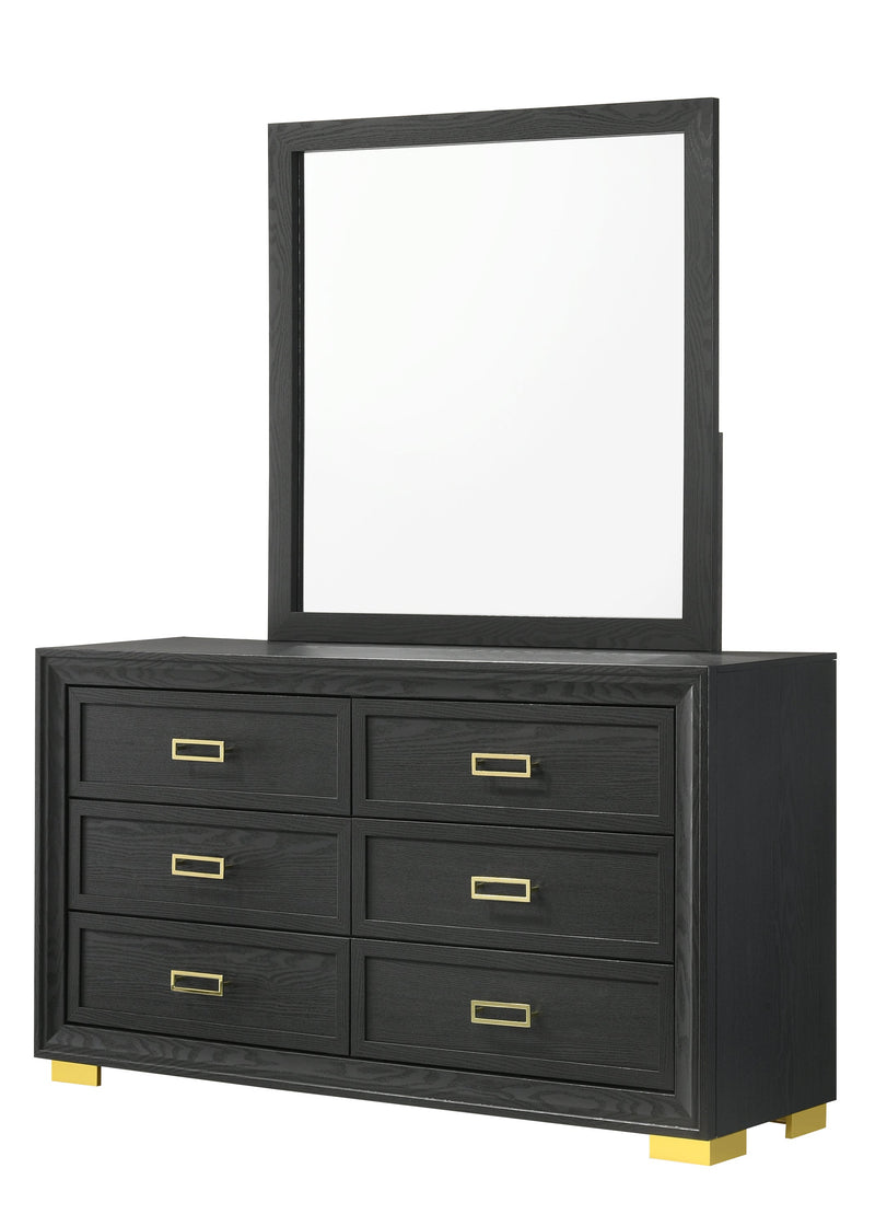 Pepe Black/Gold Panel Upholstered Bedroom Set - Lara FurnitureBedroom Set