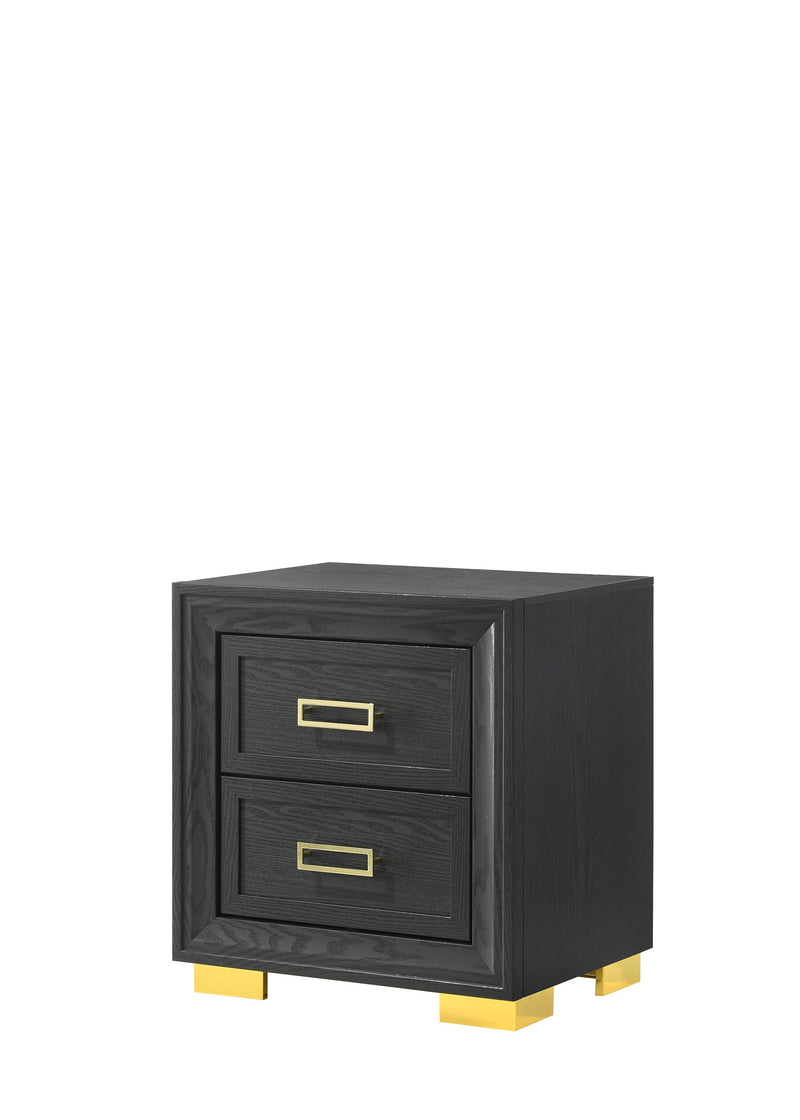 Pepe Black/Gold Panel Upholstered Bedroom Set - Lara FurnitureBedroom Set