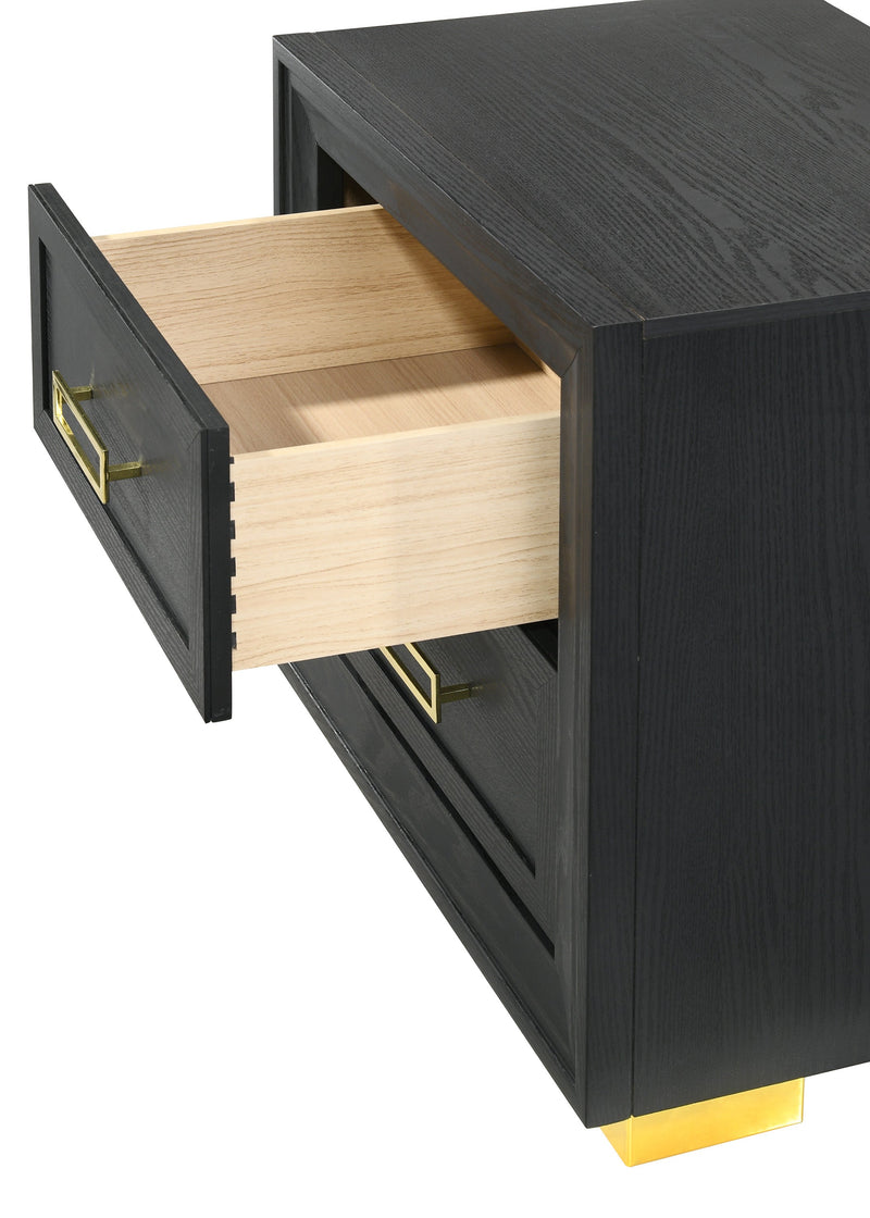 Pepe Black/Gold Panel Upholstered Bedroom Set - Lara FurnitureBedroom Set