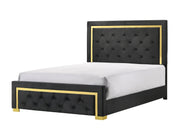 Pepe Black/Gold Panel Upholstered Bedroom Set - Lara FurnitureBedroom Set