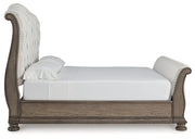 Ardenfield Light Brown King Sleigh Bed, Dresser, Mirror and Nightstand from Ashley - Lara Furniture