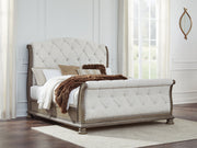 Ardenfield Light Brown King Sleigh Bed, Dresser, Mirror and Nightstand from Ashley - Lara Furniture