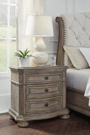 Ardenfield Light Brown King Sleigh Bed, Dresser, Mirror and Nightstand from Ashley - Lara Furniture