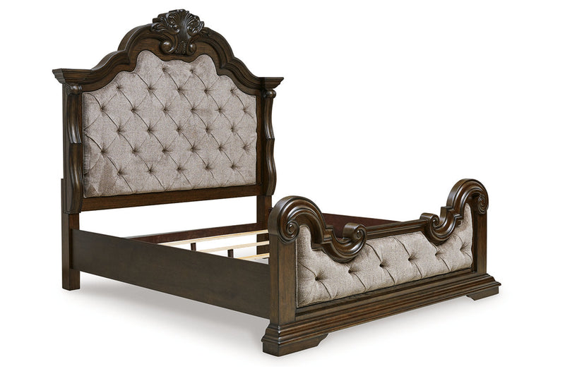 Maylee Dark Brown Upholstered Bedroom Set from Ashley - Lara Furniture