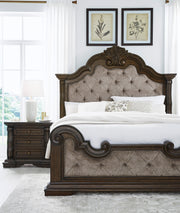 Maylee Dark Brown Upholstered Bedroom Set from Ashley - Lara Furniture
