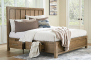 Cabalynn Light Brown King Panel Bed with Storage from Ashley - Lara Furniture