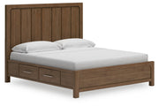 Cabalynn Light Brown California King Panel Bed with Storage from Ashley - Lara Furniture
