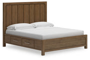 Cabalynn Light Brown King Panel Bed with Storage from Ashley - Lara Furniture