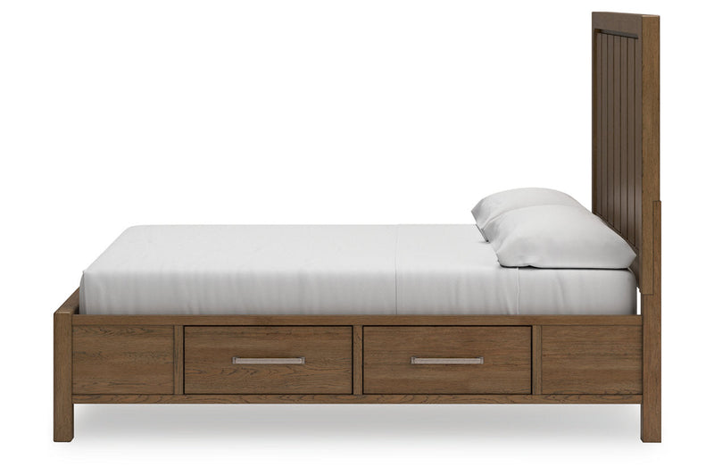 Cabalynn Light Brown King Panel Bed with Storage from Ashley - Lara Furniture