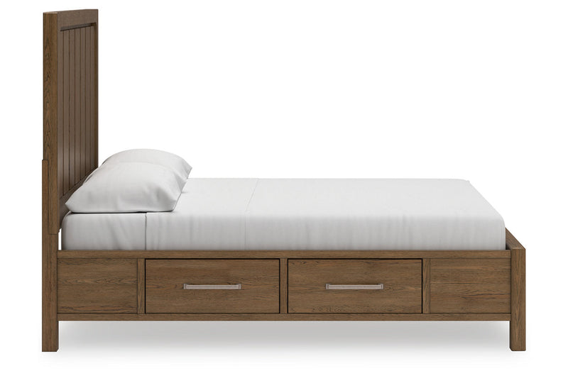 Cabalynn Light Brown King Panel Bed with Storage from Ashley - Lara Furniture