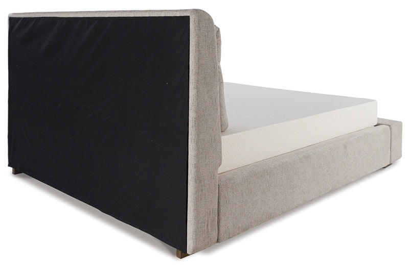 Cabalynn Light Brown California King Upholstered Bed from Ashley - Lara Furniture