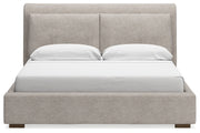 Cabalynn Light Brown California King Upholstered Bed from Ashley - Lara Furniture