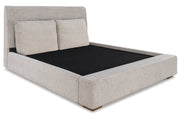 Cabalynn Light Brown California King Upholstered Bed from Ashley - Lara Furniture