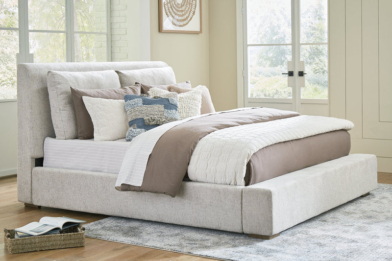 Cabalynn Light Brown California King Upholstered Bed from Ashley - Lara Furniture