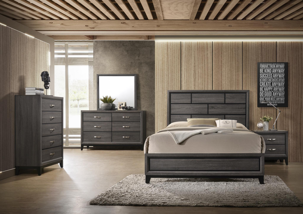 Evany Gray Panel Bedroom Set