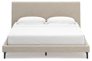 Cielden Soft Gray/Tan Upholstered Platform Bedroom Set from Ashley - Lara Furniture