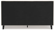 Cielden Soft Gray/Tan Upholstered Platform Bedroom Set from Ashley - Lara Furniture