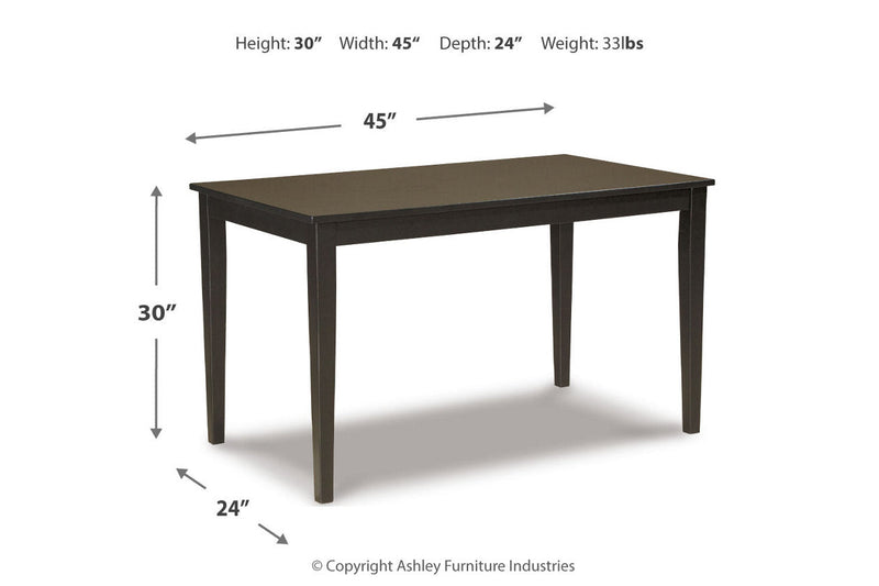 Kimonte Multi Dining Table and 4 Chairs -  Ashley - Lara Furniture