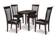 Hammis Dark Brown Dining Table and 4 Chairs -  Ashley - Lara Furniture