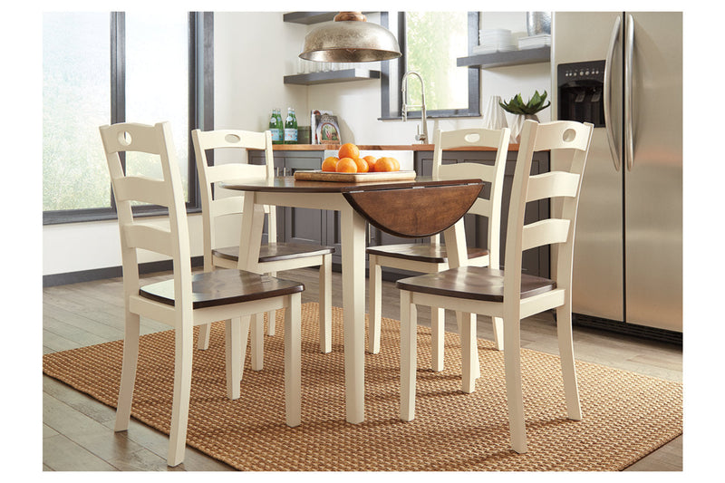 Woodanville Cream/Brown Dining Table with 4 Chairs -  Ashley - Lara Furniture