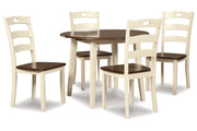 Woodanville Cream/Brown Dining Table with 4 Chairs -  Ashley - Lara Furniture