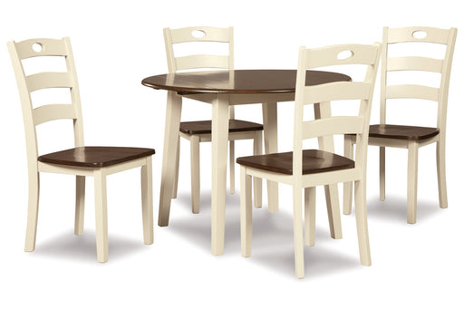 Woodanville Cream/Brown Dining Table with 4 Chairs -  Ashley - Lara Furniture